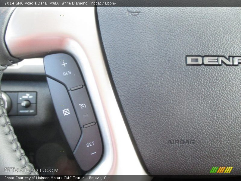 White Diamond Tricoat / Ebony 2014 GMC Acadia Denali AWD