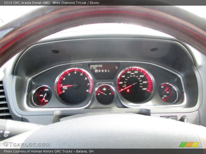 White Diamond Tricoat / Ebony 2014 GMC Acadia Denali AWD