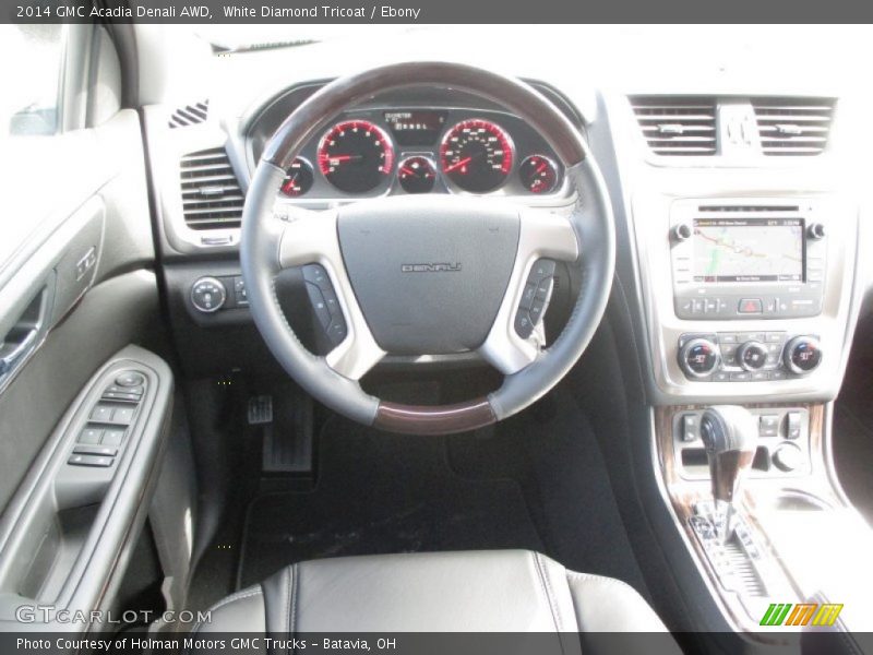 White Diamond Tricoat / Ebony 2014 GMC Acadia Denali AWD