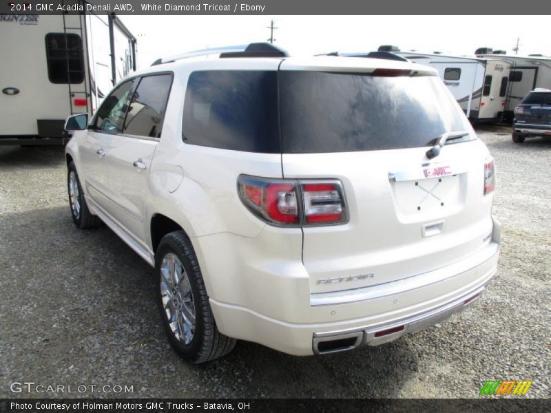 White Diamond Tricoat / Ebony 2014 GMC Acadia Denali AWD