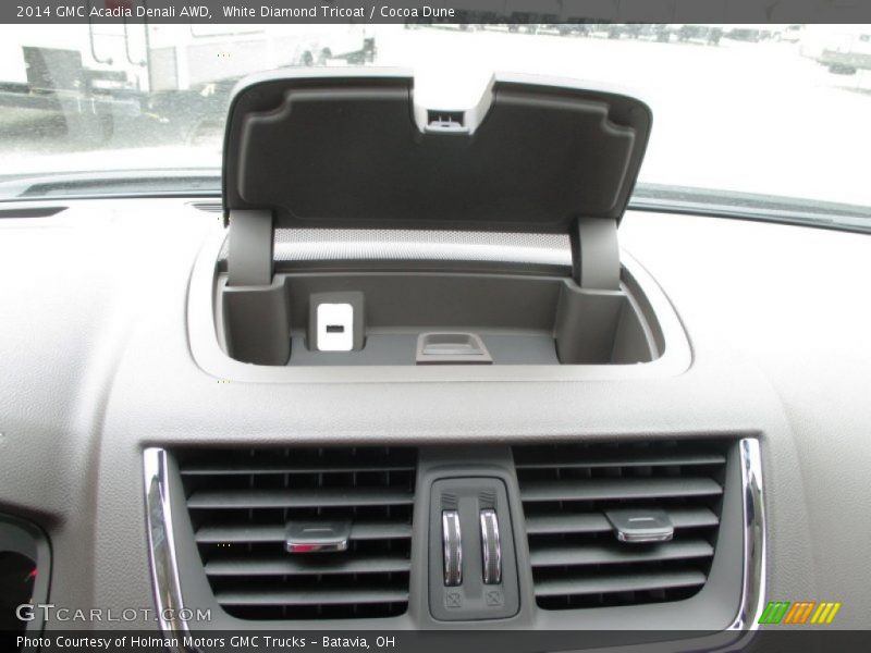 White Diamond Tricoat / Cocoa Dune 2014 GMC Acadia Denali AWD