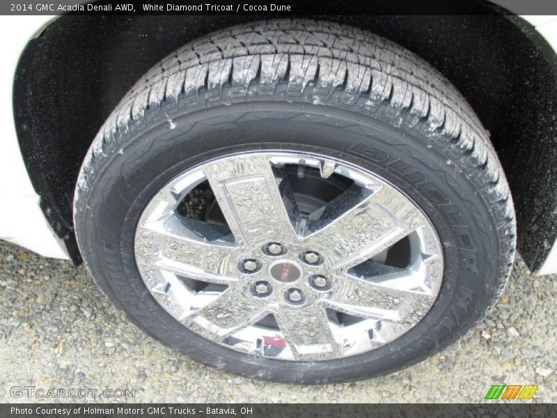 White Diamond Tricoat / Cocoa Dune 2014 GMC Acadia Denali AWD