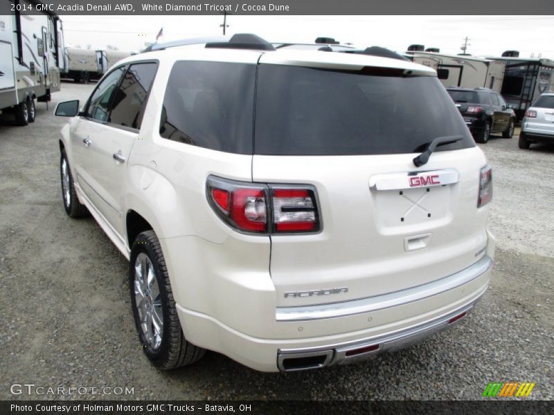 White Diamond Tricoat / Cocoa Dune 2014 GMC Acadia Denali AWD