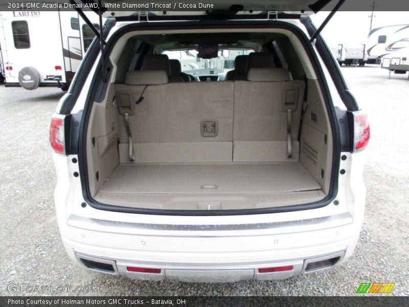 White Diamond Tricoat / Cocoa Dune 2014 GMC Acadia Denali AWD