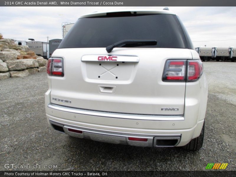 White Diamond Tricoat / Cocoa Dune 2014 GMC Acadia Denali AWD