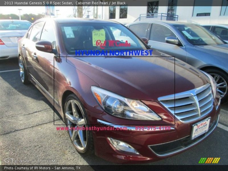 Cabernet Red Pearl / Jet Black 2013 Hyundai Genesis 5.0 R Spec Sedan