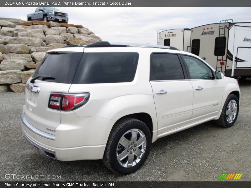 White Diamond Tricoat / Cocoa Dune 2014 GMC Acadia Denali AWD