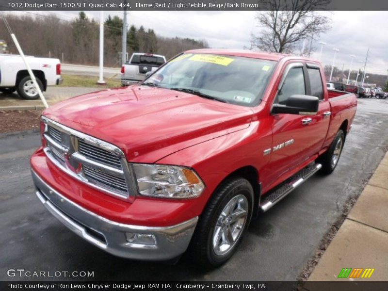 Flame Red / Light Pebble Beige/Bark Brown 2012 Dodge Ram 1500 SLT Quad Cab 4x4