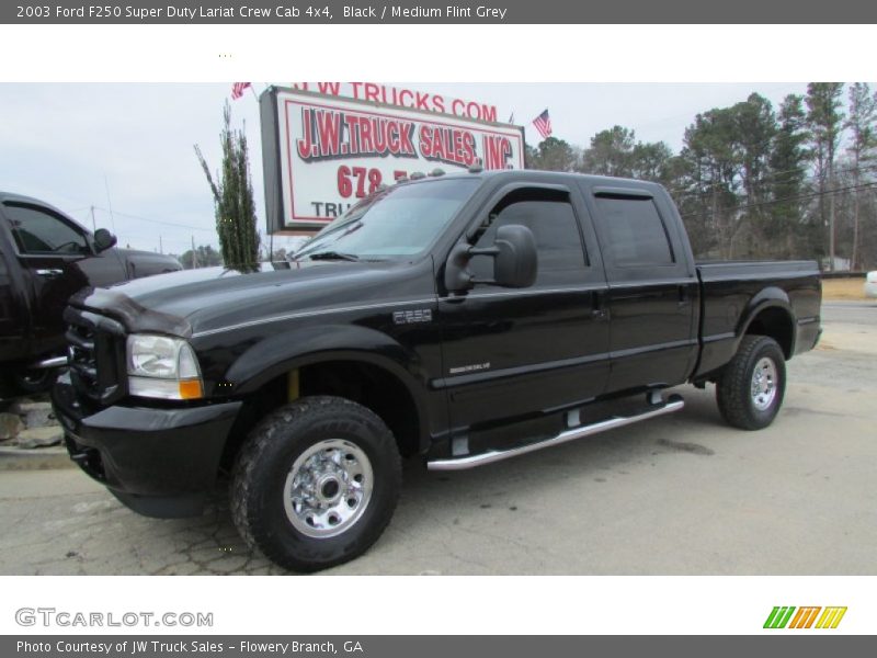 Black / Medium Flint Grey 2003 Ford F250 Super Duty Lariat Crew Cab 4x4