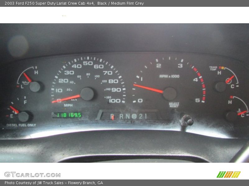 Black / Medium Flint Grey 2003 Ford F250 Super Duty Lariat Crew Cab 4x4