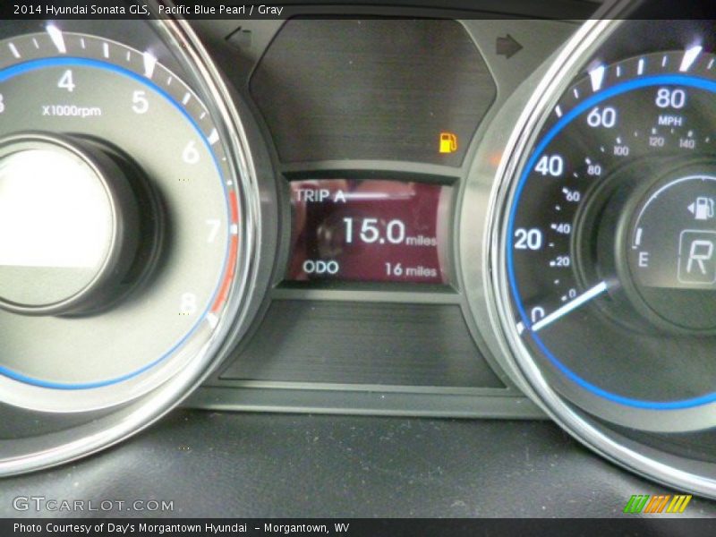Pacific Blue Pearl / Gray 2014 Hyundai Sonata GLS