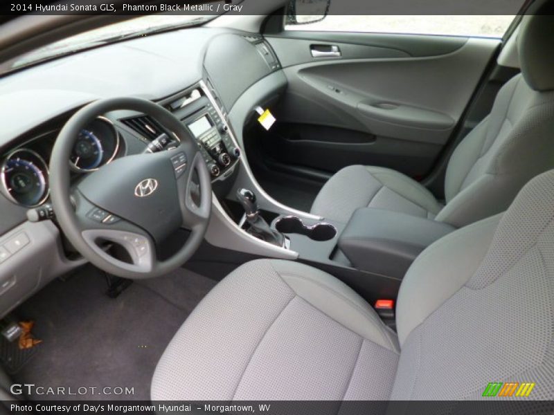 Phantom Black Metallic / Gray 2014 Hyundai Sonata GLS
