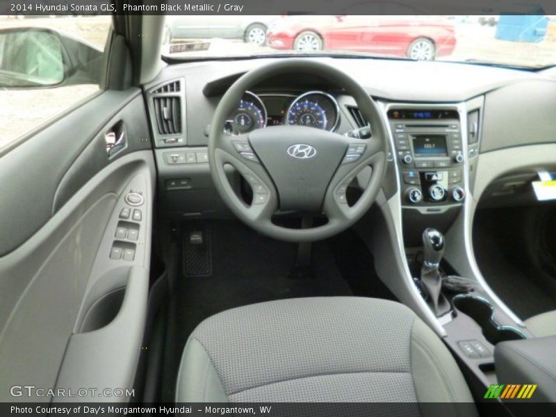 Phantom Black Metallic / Gray 2014 Hyundai Sonata GLS
