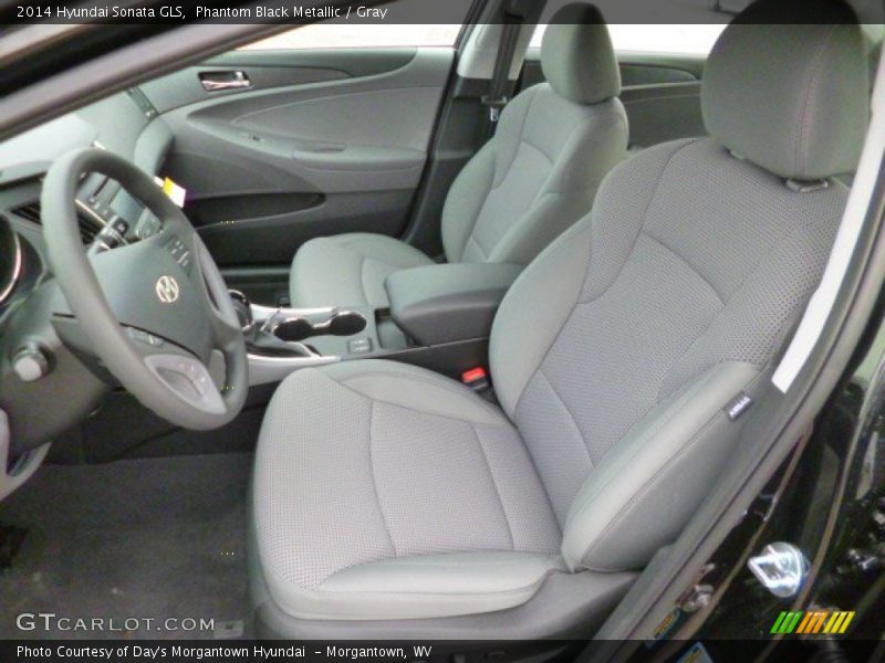 Phantom Black Metallic / Gray 2014 Hyundai Sonata GLS