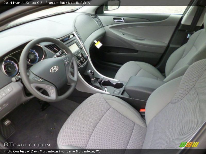 Phantom Black Metallic / Gray 2014 Hyundai Sonata GLS