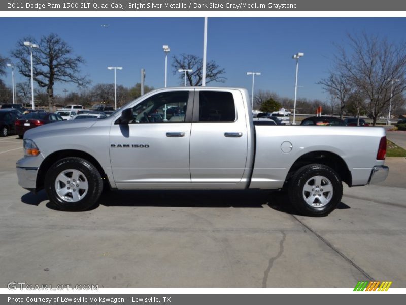 Bright Silver Metallic / Dark Slate Gray/Medium Graystone 2011 Dodge Ram 1500 SLT Quad Cab