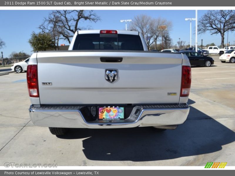 Bright Silver Metallic / Dark Slate Gray/Medium Graystone 2011 Dodge Ram 1500 SLT Quad Cab