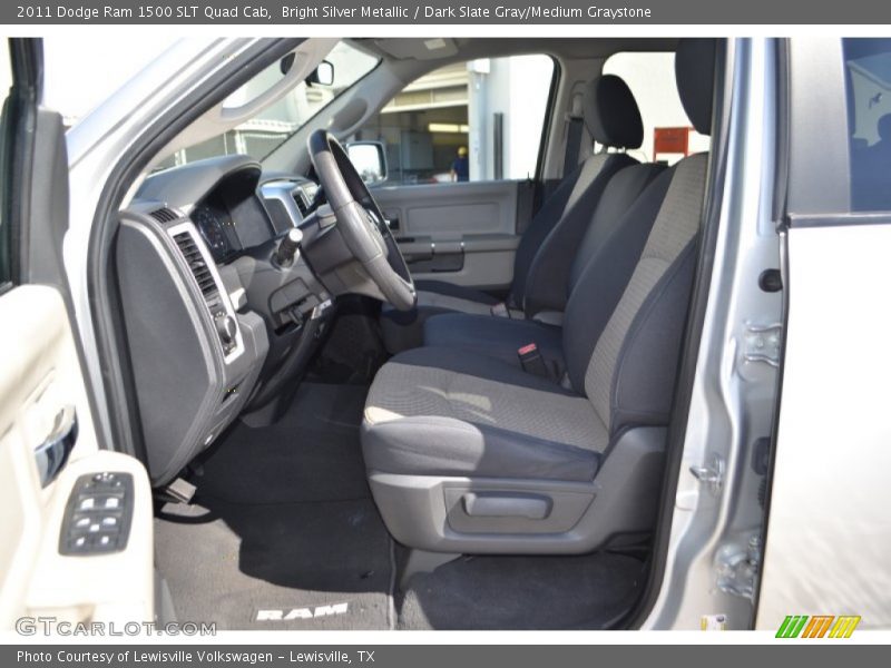 Bright Silver Metallic / Dark Slate Gray/Medium Graystone 2011 Dodge Ram 1500 SLT Quad Cab