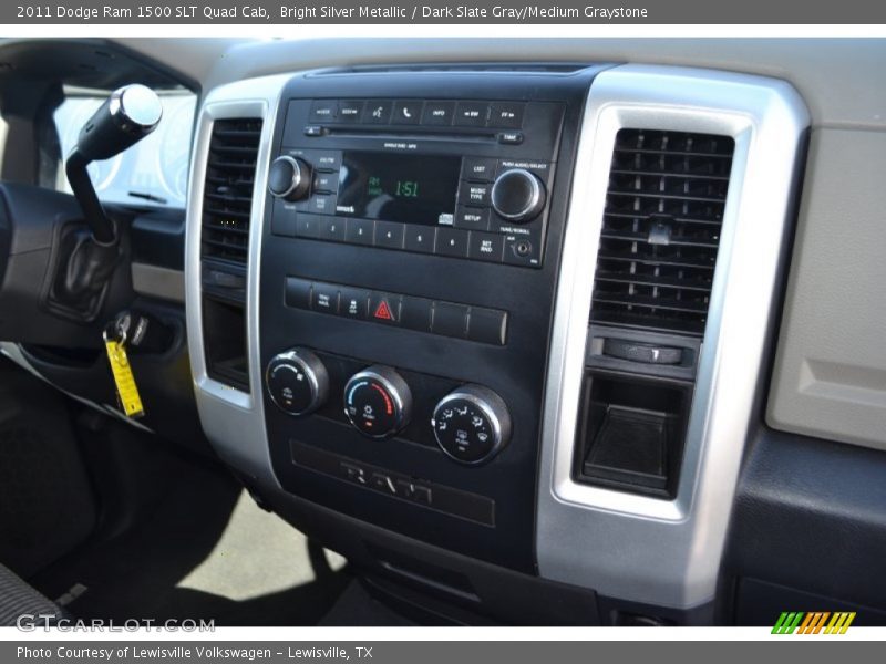 Bright Silver Metallic / Dark Slate Gray/Medium Graystone 2011 Dodge Ram 1500 SLT Quad Cab