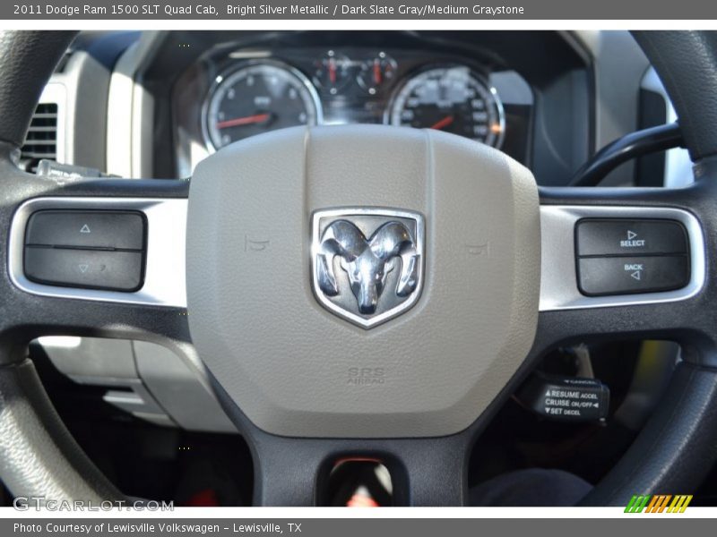 Bright Silver Metallic / Dark Slate Gray/Medium Graystone 2011 Dodge Ram 1500 SLT Quad Cab