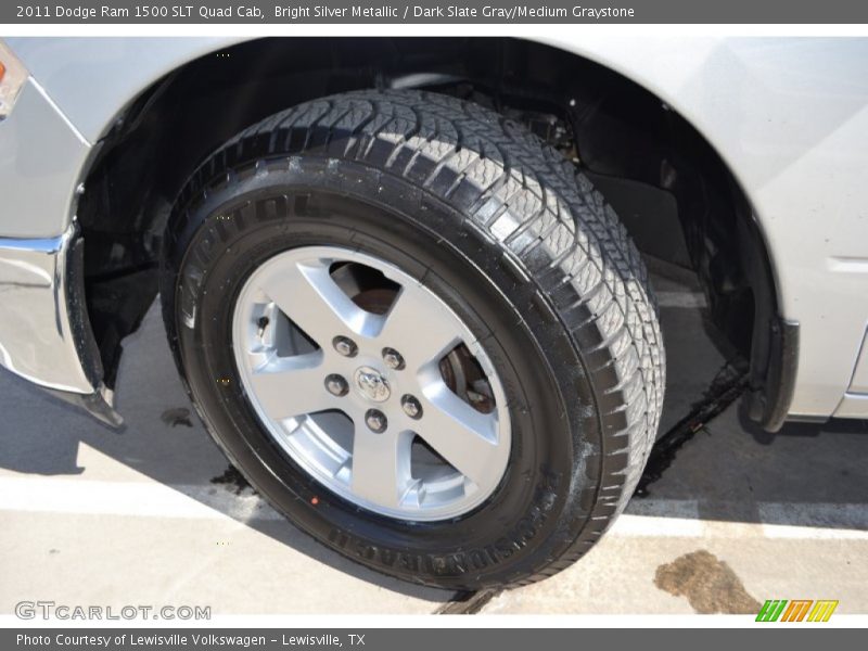 Bright Silver Metallic / Dark Slate Gray/Medium Graystone 2011 Dodge Ram 1500 SLT Quad Cab
