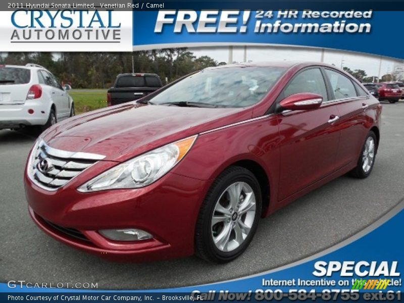 Venetian Red / Camel 2011 Hyundai Sonata Limited