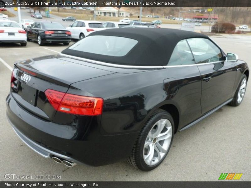 Phantom Black Pearl / Black/Magma Red 2014 Audi S5 3.0T Premium Plus quattro Cabriolet