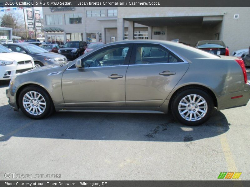 Tuscan Bronze ChromaFlair / Cashmere/Cocoa 2010 Cadillac CTS 4 3.0 AWD Sedan