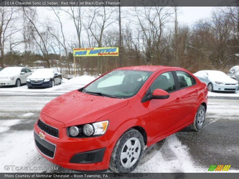 Red Hot / Jet Black/Dark Titanium 2014 Chevrolet Sonic LS Sedan