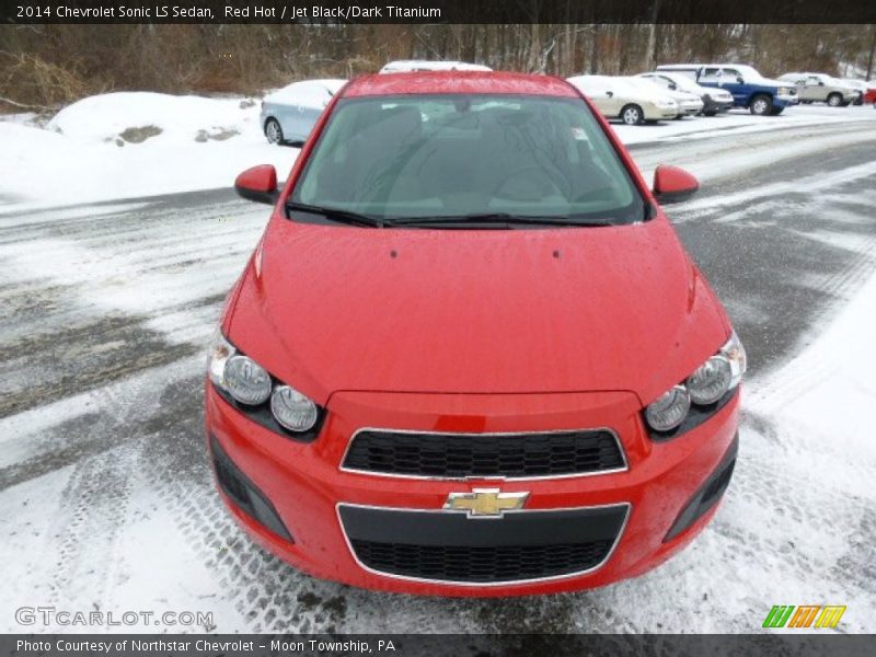 Red Hot / Jet Black/Dark Titanium 2014 Chevrolet Sonic LS Sedan