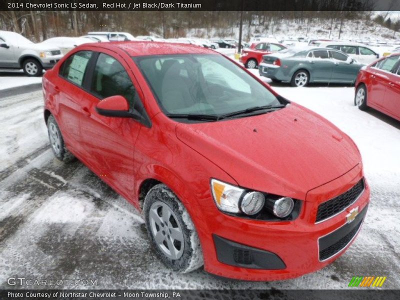 Red Hot / Jet Black/Dark Titanium 2014 Chevrolet Sonic LS Sedan