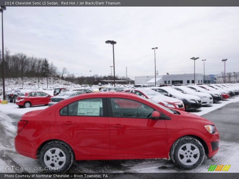 Red Hot / Jet Black/Dark Titanium 2014 Chevrolet Sonic LS Sedan