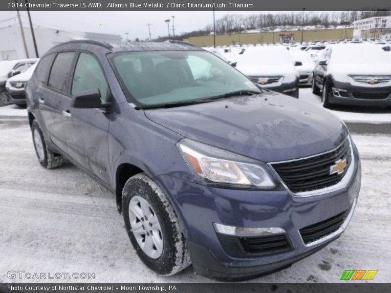 Atlantis Blue Metallic / Dark Titanium/Light Titanium 2014 Chevrolet Traverse LS AWD