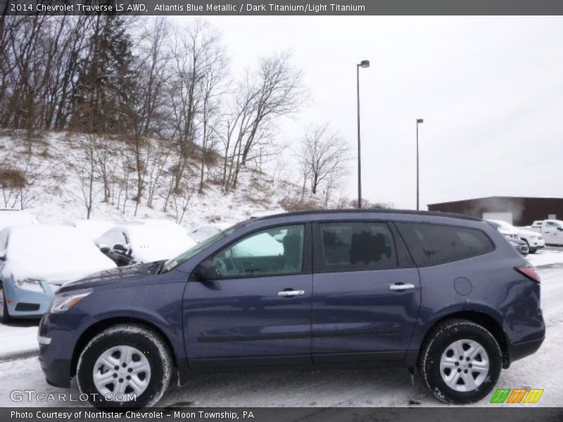 Atlantis Blue Metallic / Dark Titanium/Light Titanium 2014 Chevrolet Traverse LS AWD