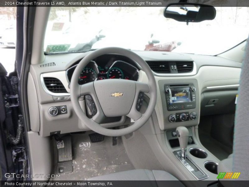 Atlantis Blue Metallic / Dark Titanium/Light Titanium 2014 Chevrolet Traverse LS AWD