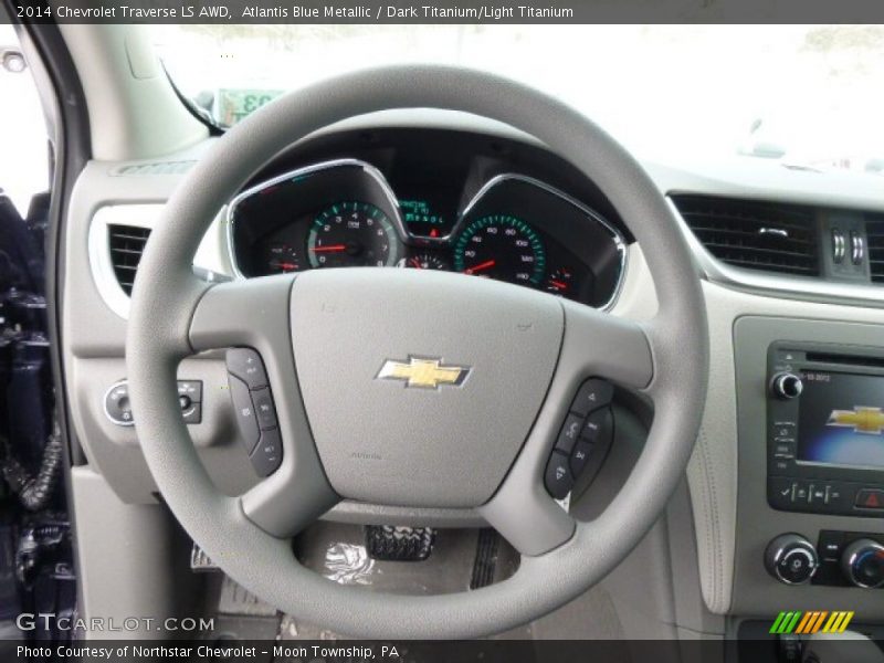 Atlantis Blue Metallic / Dark Titanium/Light Titanium 2014 Chevrolet Traverse LS AWD