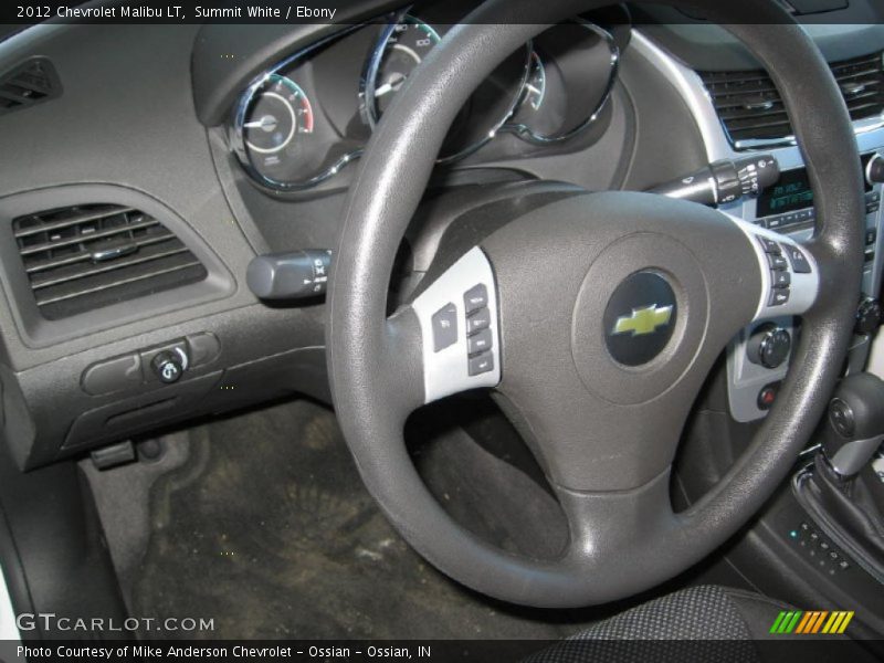Summit White / Ebony 2012 Chevrolet Malibu LT