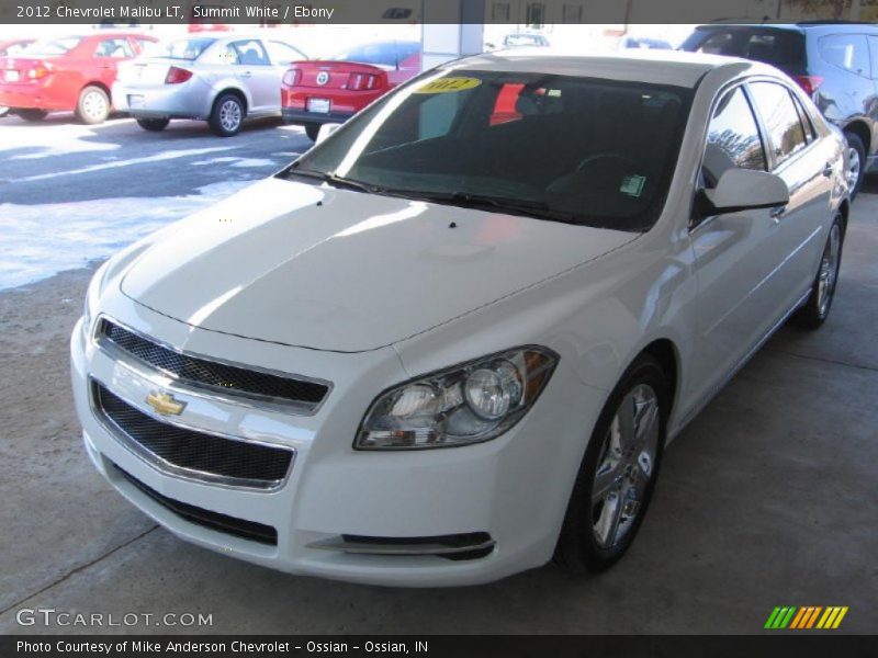 Summit White / Ebony 2012 Chevrolet Malibu LT