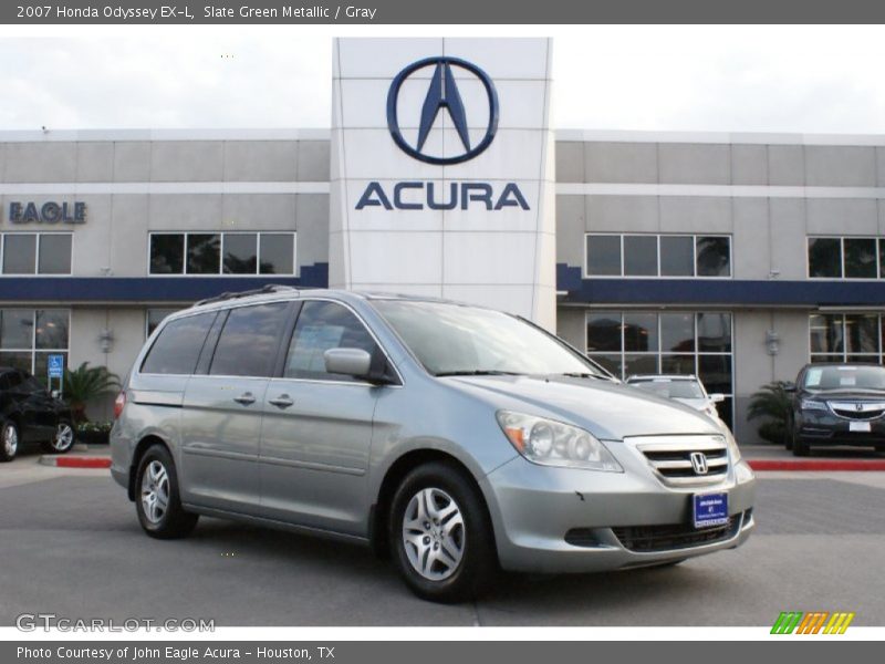 Slate Green Metallic / Gray 2007 Honda Odyssey EX-L