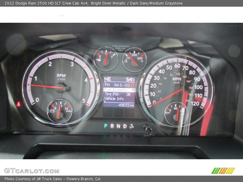 Bright Silver Metallic / Dark Slate/Medium Graystone 2012 Dodge Ram 2500 HD SLT Crew Cab 4x4