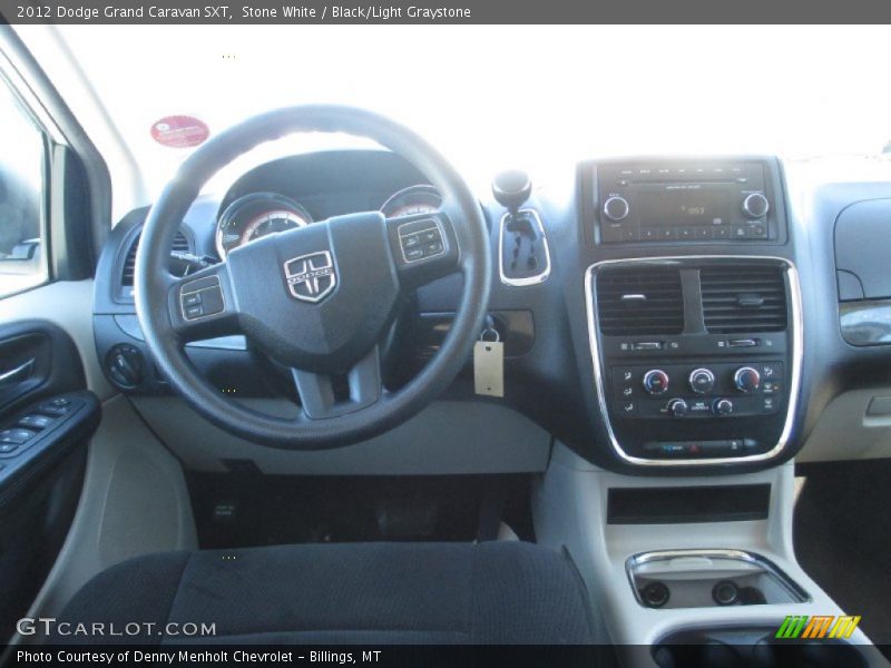 Stone White / Black/Light Graystone 2012 Dodge Grand Caravan SXT