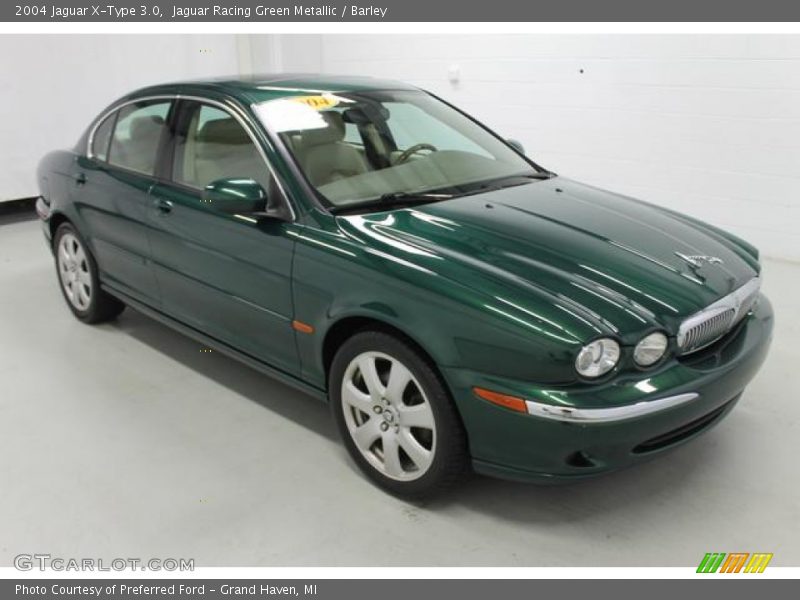 Jaguar Racing Green Metallic / Barley 2004 Jaguar X-Type 3.0