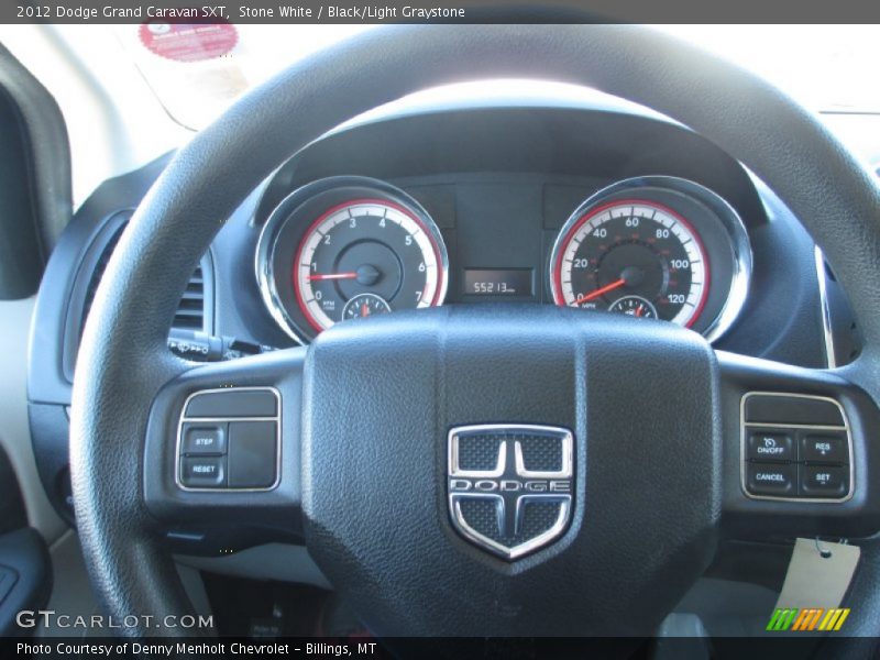 Stone White / Black/Light Graystone 2012 Dodge Grand Caravan SXT
