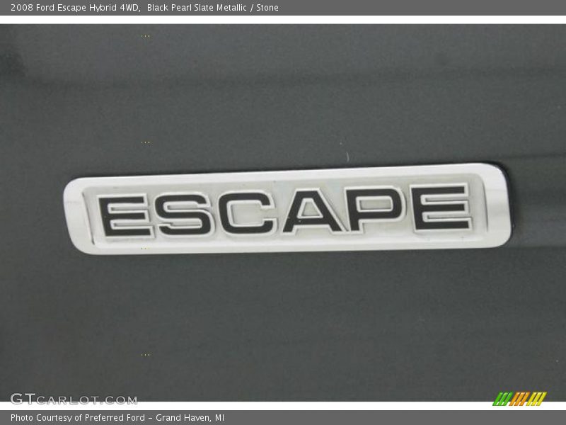Black Pearl Slate Metallic / Stone 2008 Ford Escape Hybrid 4WD