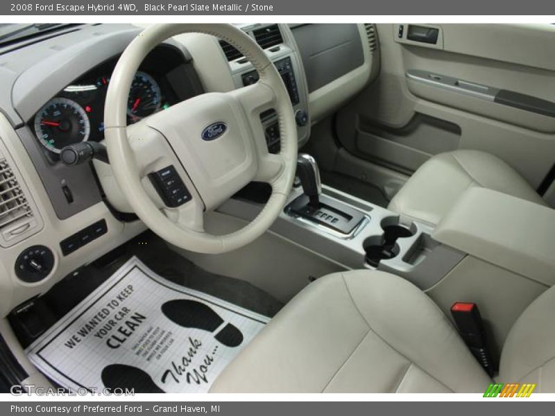 Black Pearl Slate Metallic / Stone 2008 Ford Escape Hybrid 4WD