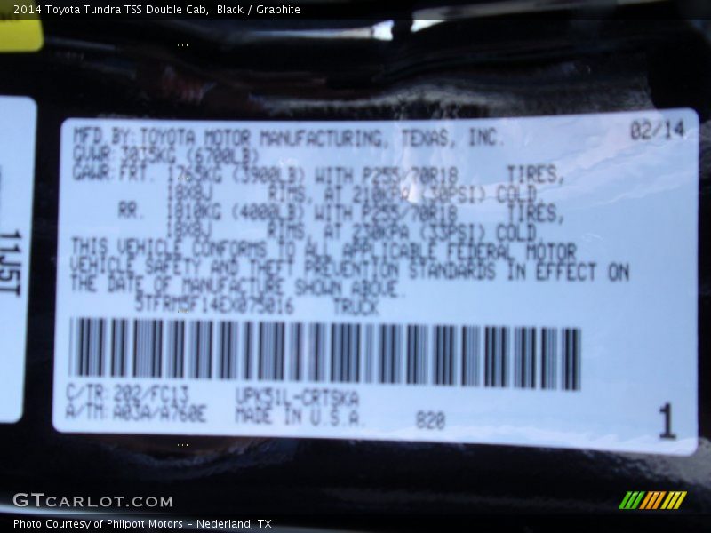 Black / Graphite 2014 Toyota Tundra TSS Double Cab
