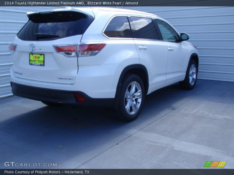 Blizzard White Pearl / Almond 2014 Toyota Highlander Limited Platinum AWD