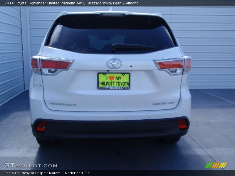 Blizzard White Pearl / Almond 2014 Toyota Highlander Limited Platinum AWD