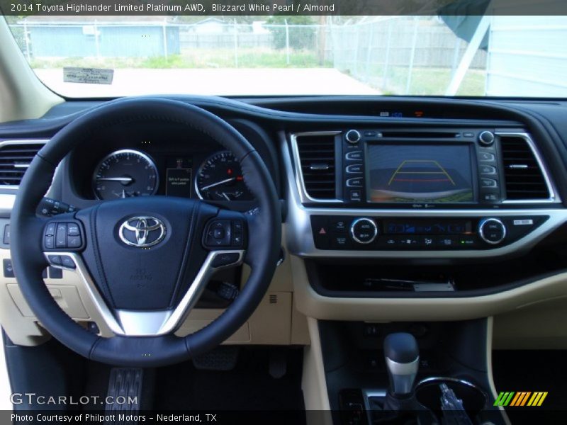 Blizzard White Pearl / Almond 2014 Toyota Highlander Limited Platinum AWD