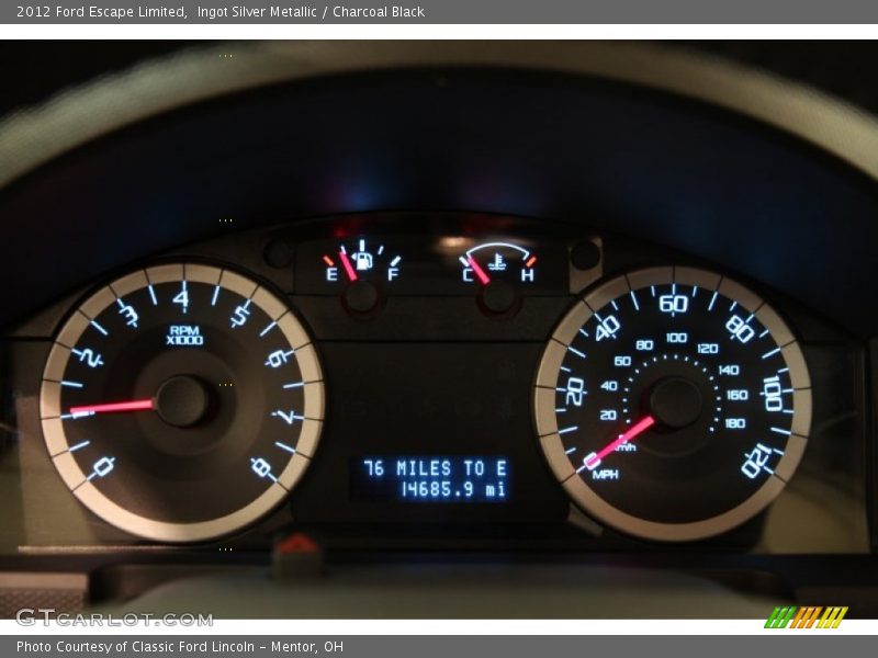 Ingot Silver Metallic / Charcoal Black 2012 Ford Escape Limited